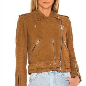 AllSaints Suede Balfern Biker Jacket. Rust Brown. US4. New.